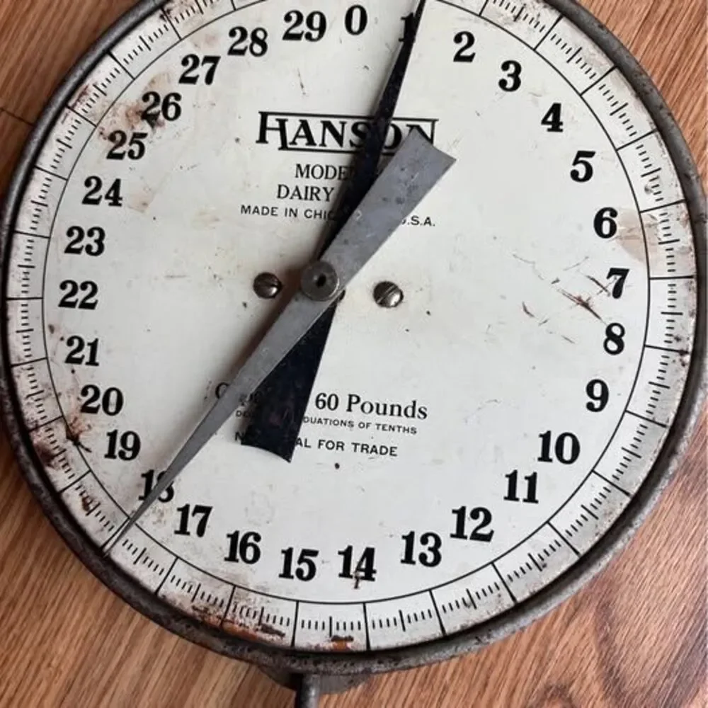 Authentic Vintage Hanson Model 60 Dairy Scale - Made in Chicago